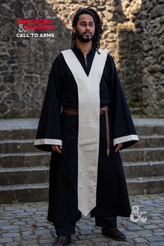 Robe de mage Donjons et Dragons, en noir et écru – Image 2