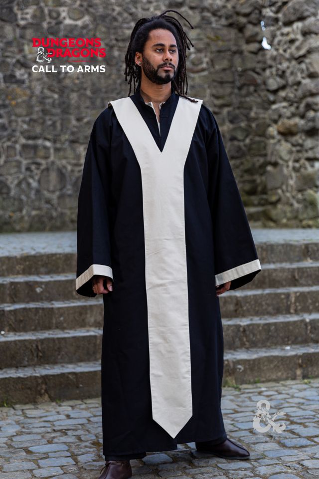 Robe de mage Donjons et Dragons, en noir et écru – Image 3
