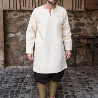 Tunique en coton peigné, blanc-écru