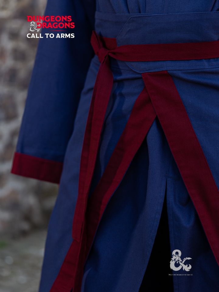 Jupe de combat de mage Donjons et Dragons, en bleu et bordeaux – Image 3