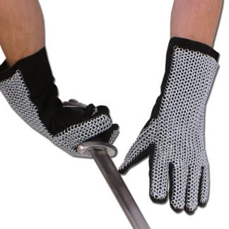 Gants en cuir recouverts de mailles