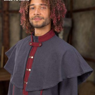 Capelet de démoniste gris et rouge