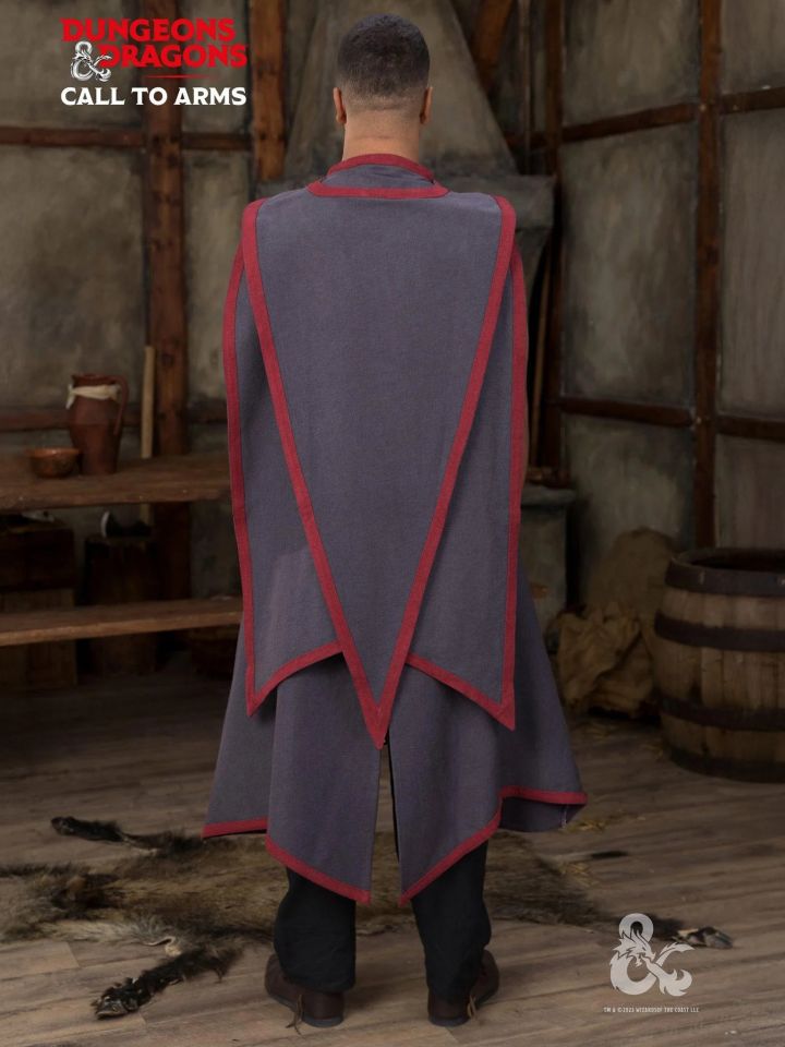 Cape de sorcier D&D Gris/Rouge