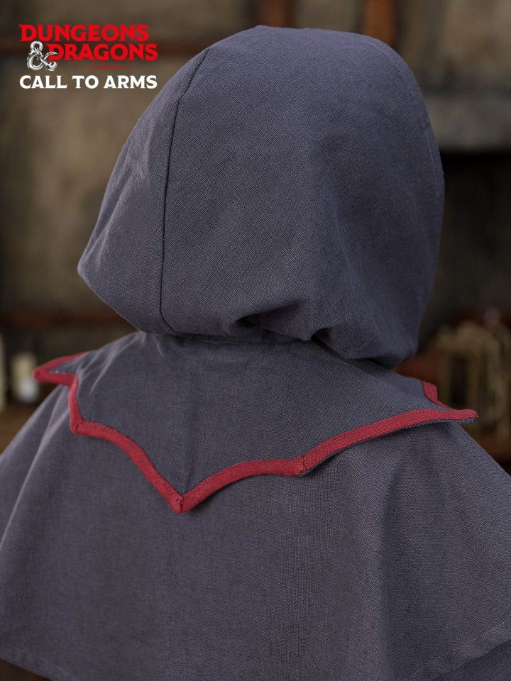 Capuche de démoniste avec col gris-rouge – Image 2