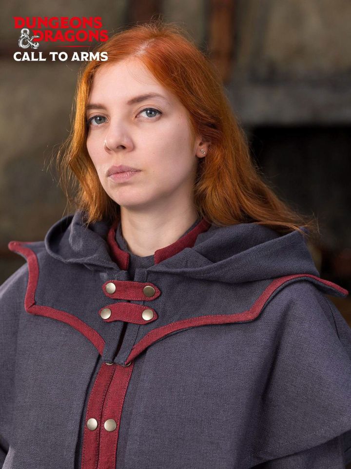 Capuche de démoniste avec col gris-rouge – Image 3