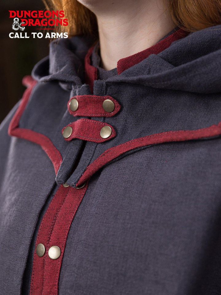Capuche de démoniste avec col gris-rouge – Image 4