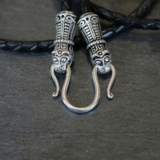 Collier viking en cuir "Mandermark" noir
