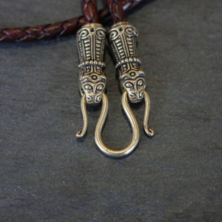 Collier viking en cuir "Mandermark" marron