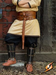 Ceinture corset en cuir, en marron