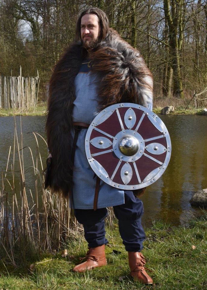 Tunique Viking bleue, motif chevrons – Image 3