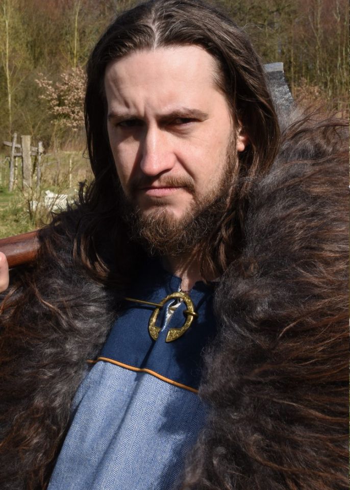 Tunique Viking bleue, motif chevrons – Image 4