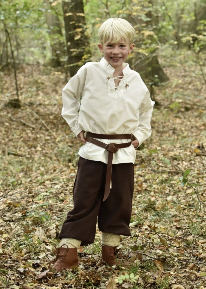 Chemise médiévale pour enfant, en écru – Image 2