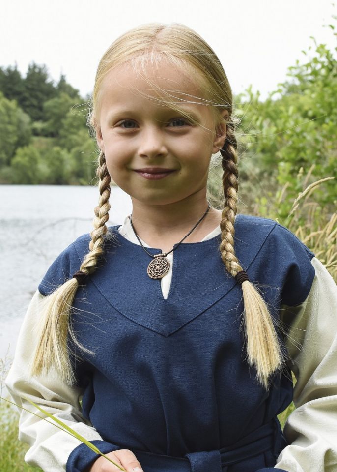 Robe Viking pour enfant, bleue/écrue – Image 2