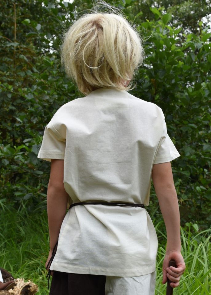 Tunique enfant manches courtes, en écrue – Image 2