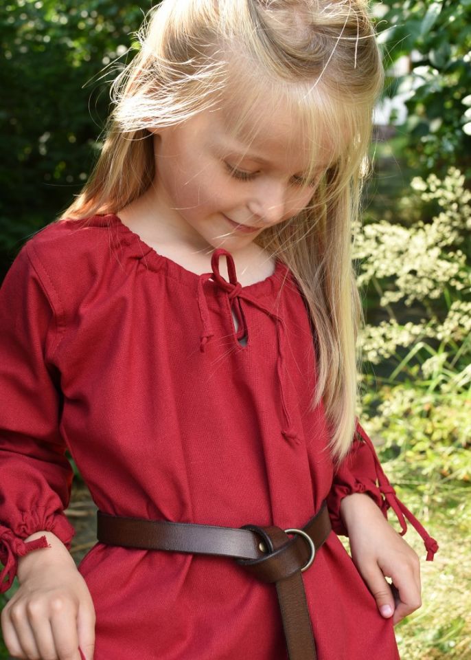 Robe médiévale Mara pour enfant en rouge – Image 4