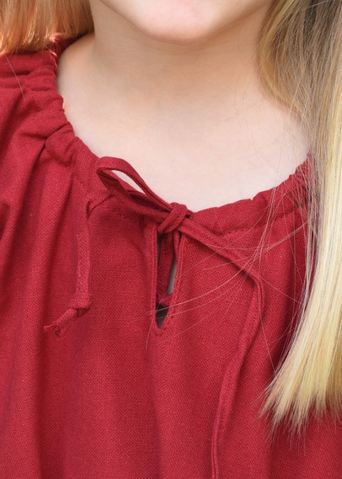 Robe médiévale Mara pour enfant en rouge – Image 5