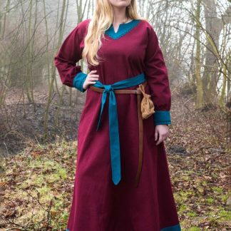 Robe viking Freydis bordeaux/bleue