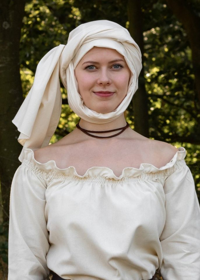 Grand foulard médiéval, écru – Image 2