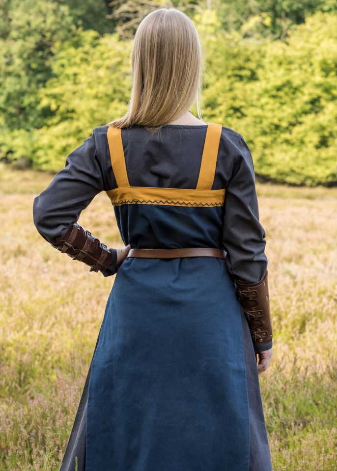 Robe tablier Herdis bleu/jaune – Image 3