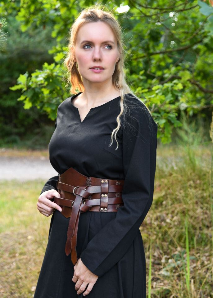Robe médiévale légère Milla, noire – Image 2