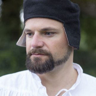 Bonnet médiéval en laine noire
