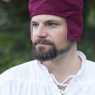 Bonnet médiéval en laine rouge