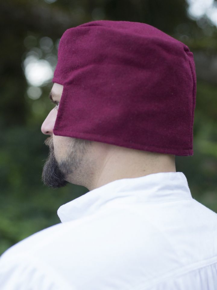 Bonnet médiéval en laine rouge – Image 2