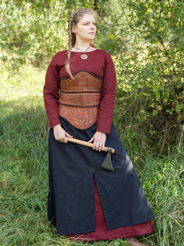 Corset en cuir marron, avec rivets – Image 2