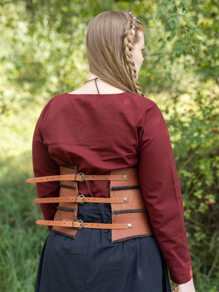 Corset en cuir marron, avec rivets – Image 3