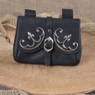 Sac de ceinture en cuir noir