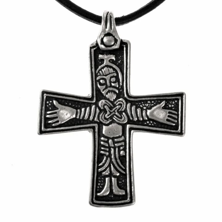 Pendentif croix viking - argenté – Image 2