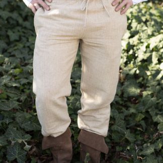 Pantalon médiéval de coton brut, chanvre