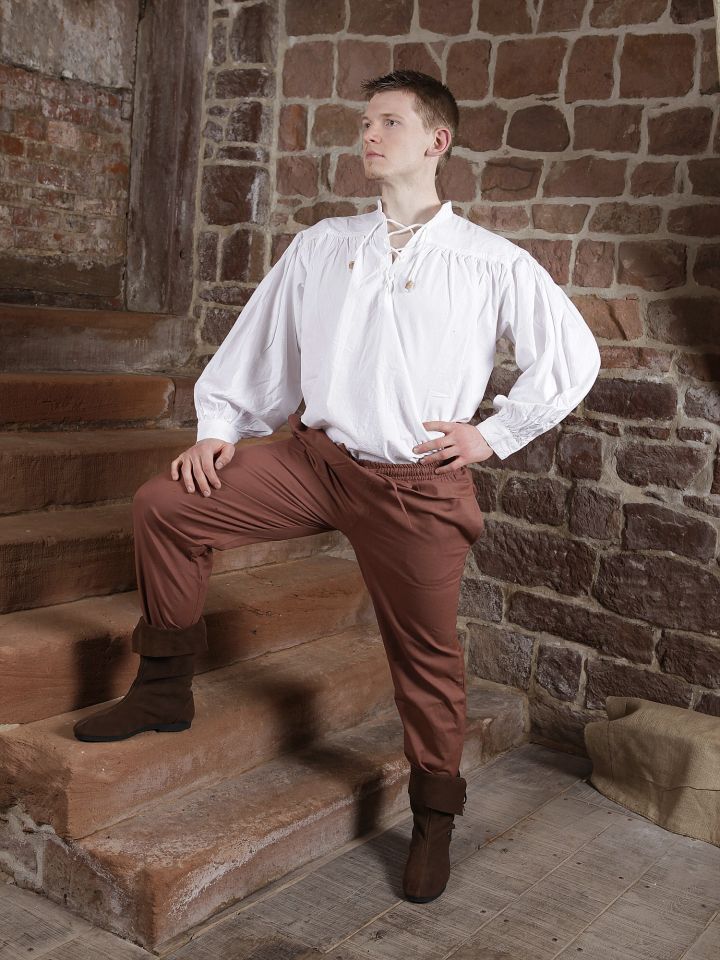 Pantalon médiéval en coton marron – Image 2