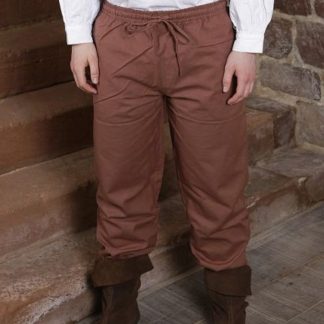 Pantalon médiéval en coton marron