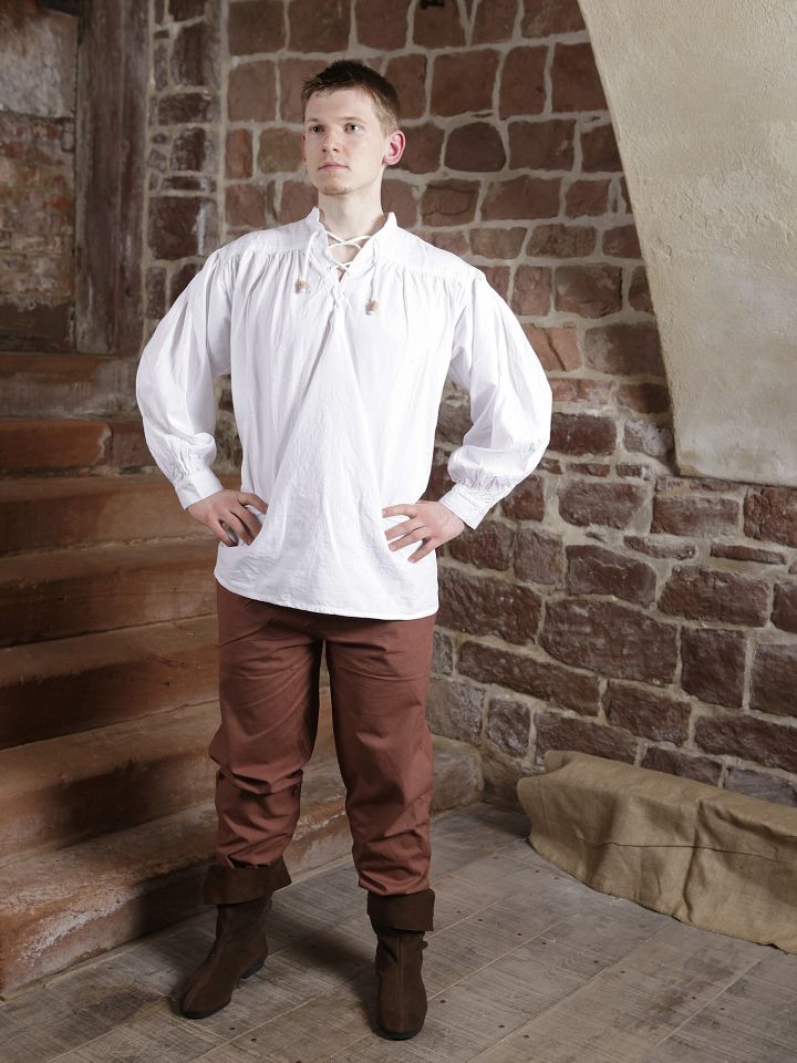 Pantalon médiéval en coton marron – Image 4