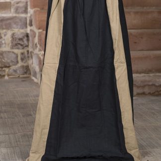 Jupe médiévale bicolore noire et écrue