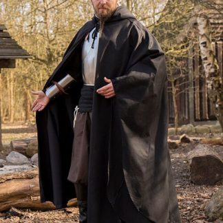 Cape à capuche Godfrey Twill en noir