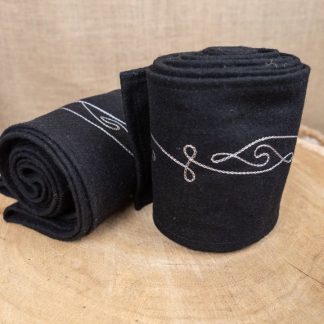 Bandes à enrouler brodées, en noir