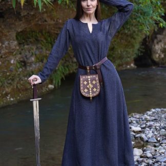 Robe en laine viking Astrid bleue