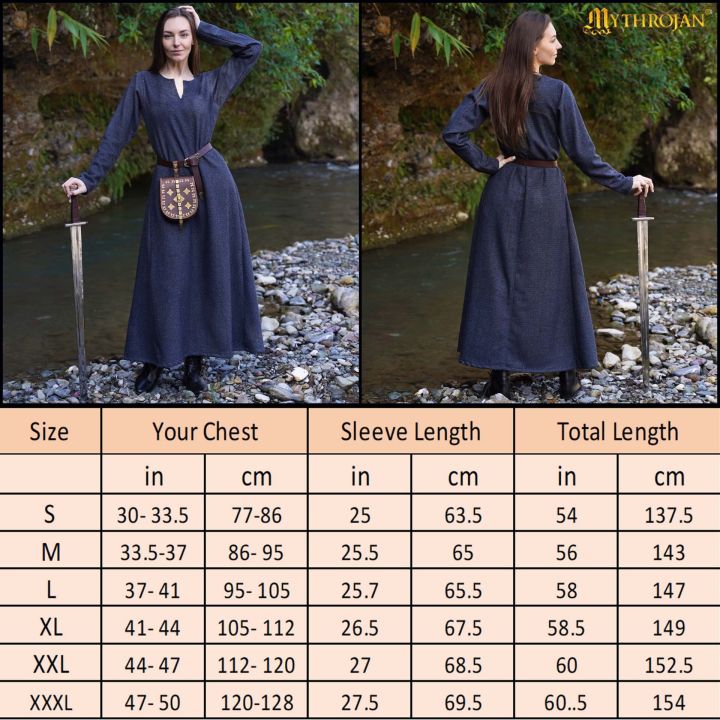Robe en laine viking Astrid bleue – Image 5