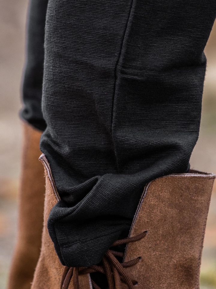 Pantalon médiéval de coton brut, noir – Image 2
