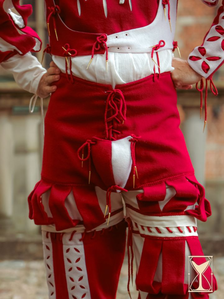 Pantalon lansquenet rouge et blanc