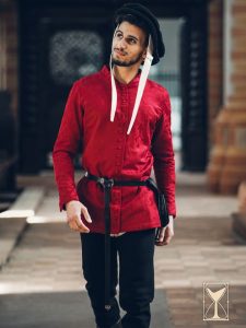 Cotehardie courte Rodrigo rouge