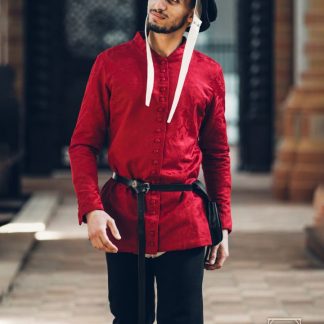 Cotehardie courte Rodrigo rouge