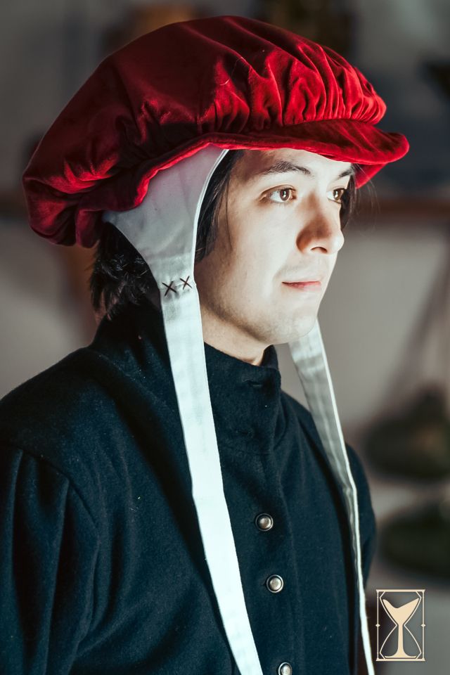 Béret Francisco en velours rouge – Image 4