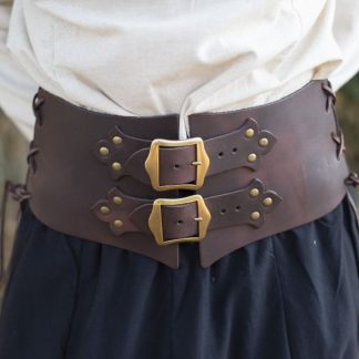 Corset Médiéval à boucles, marron
