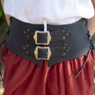 Corset Médiéval à boucles, noir