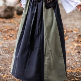 Jupe Médiévale bicolore noire et verte