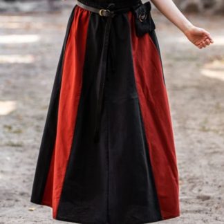 Jupe Médiévale bicolore noire et rouge