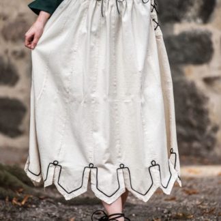 Jupe fantaisie à festons, écrue